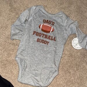Gray Football Graphic Kids Bodysuit